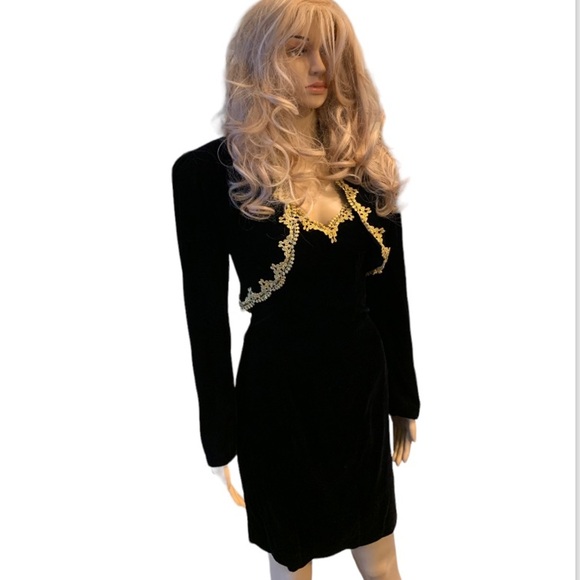 DRESS & BOLERO JACKET ZUM ZUM Black Velvet Strapless 2 Piece Velvet Form… - Picture 8 of 8